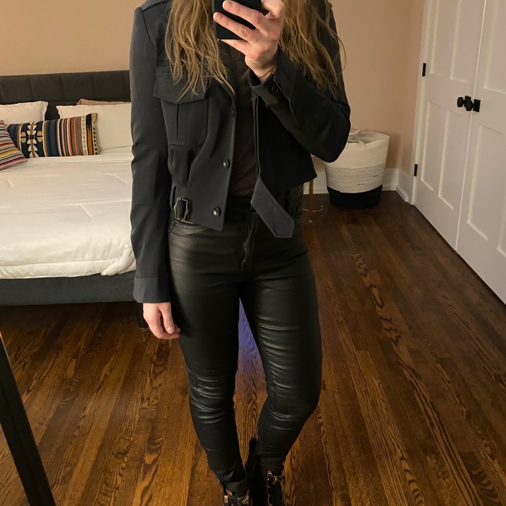 rag & bone navy cropped jacket